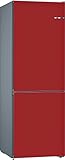 Bosch KVN36CREA Serie 2 VarioStyle Kühl-Gefrier-Kombination, 186 x 60 cm, austauschbare Türfront Kirschrot, 215 L Kühlen + 87 L Gefrieren, NoFrost nie wieder abtauen