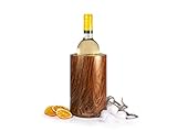 Pinocs Premium-Flaschenkühler in edler Holzoptik. Edelstahl-Weinkühler-Doppelwandig; ideal für Wein, Rosé, Sekt & Champagner