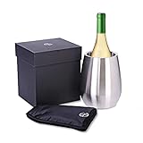 VESTAhome Weinkühler mit Kühlmanschette - Flaschenkühler aus hochwertigem Edelstahl - für Flaschen bis 1,5 L - Manschette für langanhaltende Kühlung