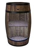 Holzfass Hausbar mit LED-Leuchten - Weinschrank im Retro Stil - Weinfass Bar - Weinregal Holz - Holzbar 80cm hoch - Elegante Möbel, Wohnzimmer Deko - Fassbar Stehtisch und Flaschenständer (Wenge)