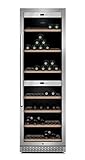 CASO WineChef Pro 180 | Weinkühlschrank für 180 Flaschen | zum Einbau geeignet, abschließbar, WiFi-App, 2 Zonen für 5-20°C, UV-Filterglas, Edelstahl