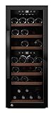 mQuvee WineExpert 38 Weinkühlschrank Freistehend für bis zu 38 Flaschen, 2 zonen 5-20°C, Innere LED-Beleuchtung mit AN/AUS-Schalter, Schwarz