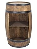 Holzfass Hausbar - Weinschrank im Retro Stil - Weinfass Bar - Weinregal Holz - Holzbar 80cm hoch - Elegante Möbel, Wohnzimmer Deko - Fassbar Stehtisch und Flaschenständer (Wenge)