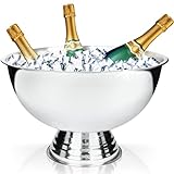 Champagnerschale Sektkühler Edelstahl Schale XXL 40cm Getränkekühler