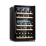 Klarstein Barossa - Weinkühlschrank mit Glastür, Weinkühler, Weintemperierschrank, 5 bis 18°C, wine fridge leise, LED, Touch, Türanschlag beidseitig, Weinschrank für 40 Flaschen, schwarz