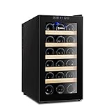 QHYXT 18-Flaschen Weinschrank Kühlschrank, Kleiner unabhängiger Weinkeller, temperaturgesteuerter elektronischer Weinkühlschrank, gehärtete Glastür mit Schloss