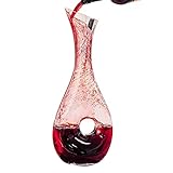 Klassisches Weinentlüftungs,Weinzubehör 1500ml Cooko Weindekanter Mundgeblasene Weinkaraffe Bleifreies Kristallglas