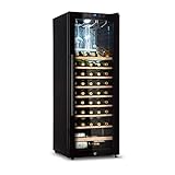 Klarstein Barossa - Weinkühlschrank mit Glastür, Weinkühler, Weintemperierschrank, 5 bis 18°C, wine fridge leise, LED, Touch, 1 Zone, Weinschrank für 54 Flaschen, schwarz