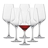 SCHOTT ZWIESEL Rotweinglas Taste (6er-Set), zeitlose Weingläser für Rotwein, spülmaschinenfeste Tritan®-Kristallgläser, Made in Germany (Art.-Nr. 115671)