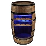 Weinregal Holz - Weinschrank Mini Bar - Weinschrank Mann und Frau - Barschrank mit LED-Leuchten - 80cm hoch - Retro deko Bar Regal - Hausbar Theke - Fassmöbel (Wenge)