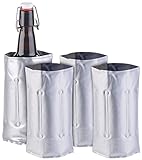 infactory Weinkühler: 4er-Set Flaschenkühler, für Ø 65-80 mm, Kühl- & Wärme-Gel (Sektkühler)