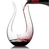 Cooko Weindekanter, Mundgeblasene Weinkaraffe, Bleifreies Kristallglas, Klassisches Weinentlüftungs ,Weinzubehör 1500ml