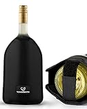 VINOMENTO® Weinkühler mit Flaschensicherung – schwarz | Kühlmanschette für Flaschen | lange Kühldauer