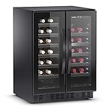 DOMETIC E40FGD Weinkühlschrank mit zwei Temperaturzonen und doppelter Glastür für 40 Flaschen