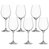 LEONARDO HOME Barcelona Rotwein-Gläser, Rotwein-Kelch mit gezogenem Stiel, spülmaschinenfeste Wein-Gläser, 6er Set, 520 ml, 062065