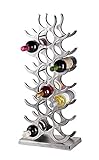 Weinregal Flaschenregal - Aluminium Silber - Weinständer, Regal Modern aus Metall - Flaschenhalter / Flaschenständer stehend für Flaschen Sekt, Wein und Champagner - 72 cm XL