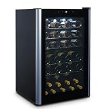 HCK Weinkühlschrank, 115 Liter, Vollglas-Designtür mit Touchpanel, Kühlzonen 4-22℃, Weinschrank für den Gewerblichen Einsatz, Schwarz