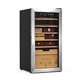 Freistehender Humidor-Kühlschrank für Zigarren, Konstante Temperatur und Luftfeuchtigkeit, Weinkühlschrank aus Zedernholz