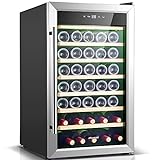 BODEGA Weinkühlschrank 51 Flasche, 128 Liter Leiser Weinkühler, 5-18ºC Digitaler Temperaturregler, LED-Display, Großer Freistehender Weintemperierschrank für Rotweinen, Weißwein, Champagner, Sekt